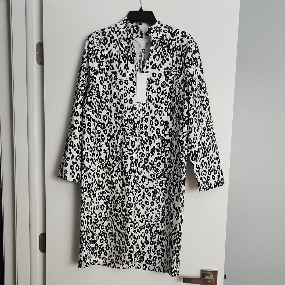 Lilly Pulitzer Black and White Leopard Dress